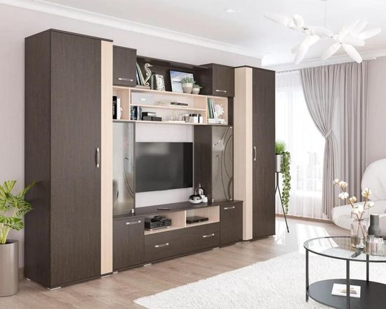 Гостиная модульная ОСКАР-18-1 венге / дуб молочный