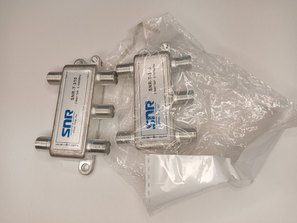 Ответвитель абонентский SNR-T-310 на 3 отвода, вносимое затухание IN-TAP 10dB.
