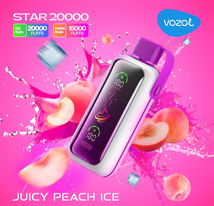 Vozol STAR 20000 - Juicy Peach Ice (5% nic)