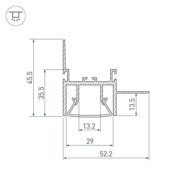 Профиль встраиваемый Arlight Foled-Wall-3000 044857