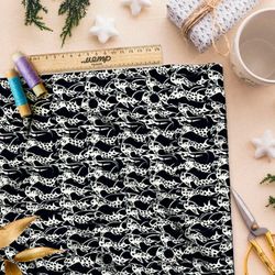 Ткань премиум Оксфорд 600D черно-белая мелодрама