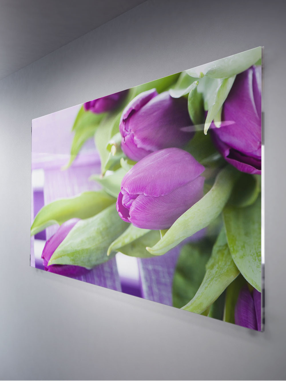 Фото картина на стекле , на стену , в подарок "Хиты цветы" 28х40 см.