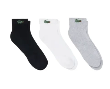 Теннисные носки Lacoste Low 3P - white/grey/black