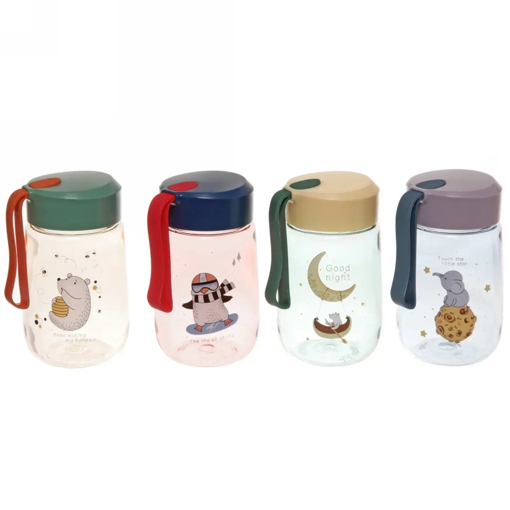 Бутылка питьевая пластиковая 380мл «Веселые зверушки»