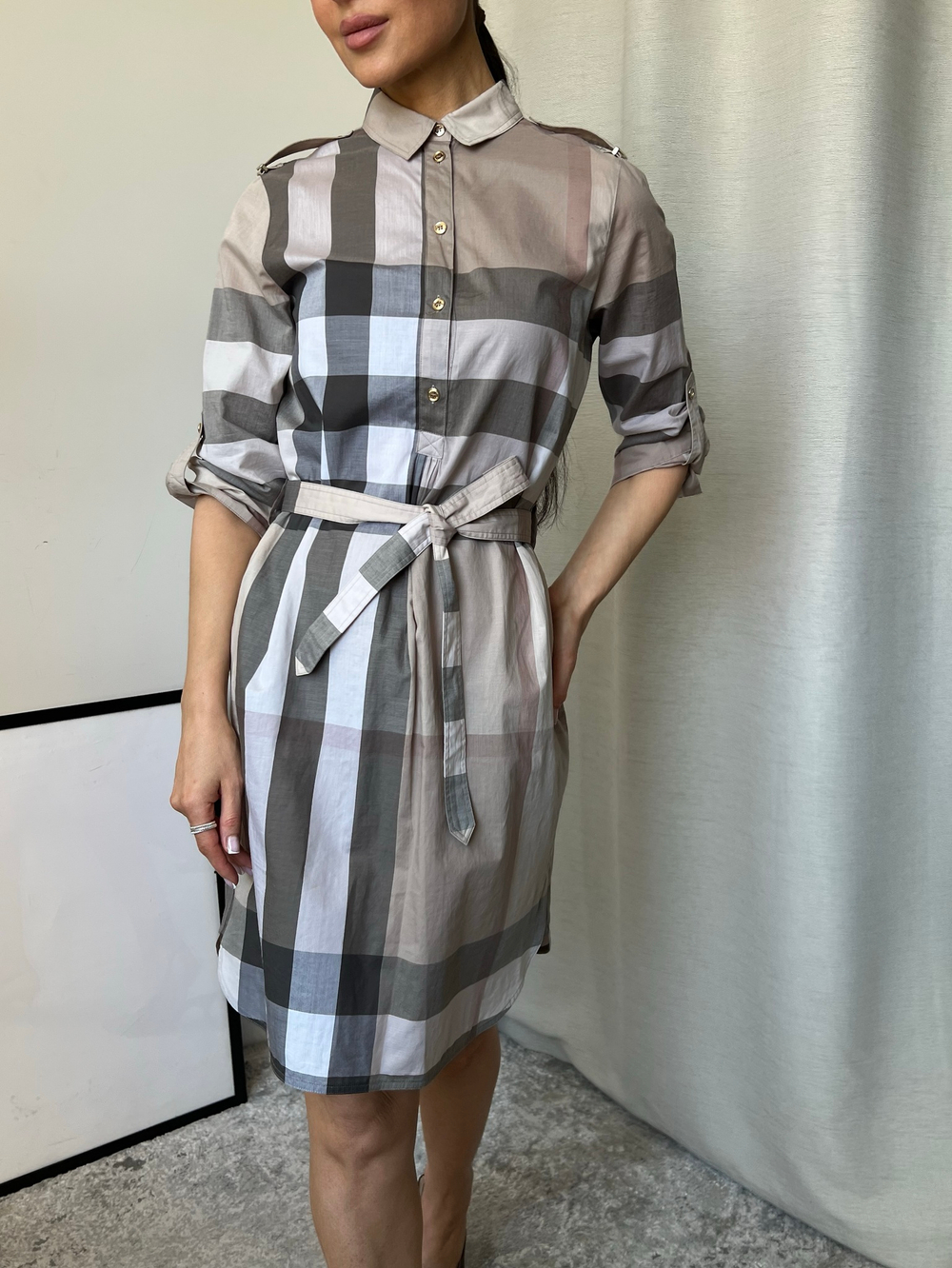 Хлопковое платье Burberry, S