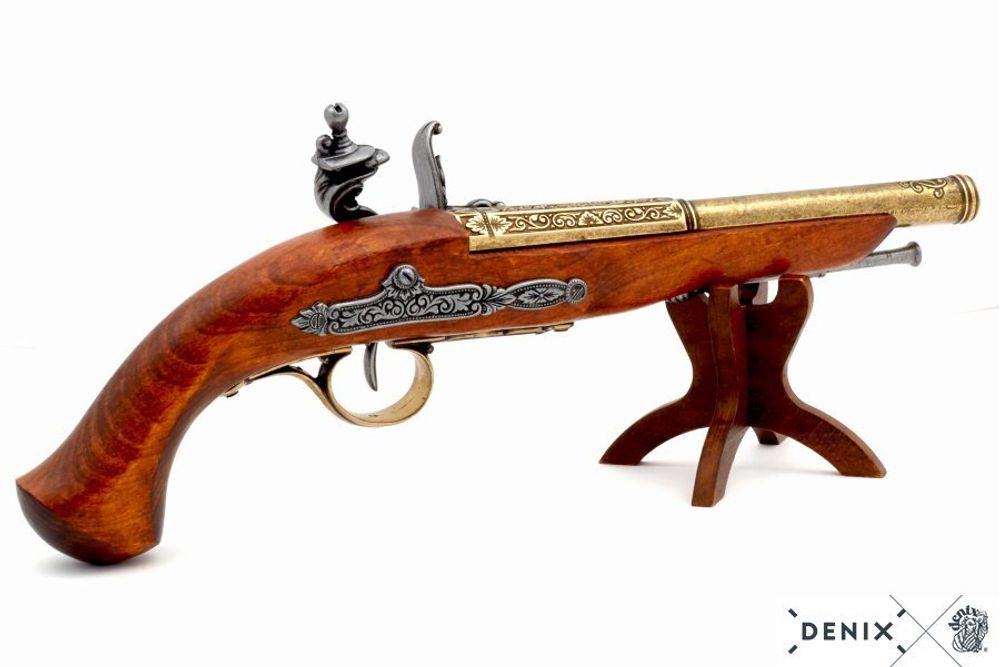 Пистоль кремневый под левую руку, Европа 18 век, латунь DE-1129-L