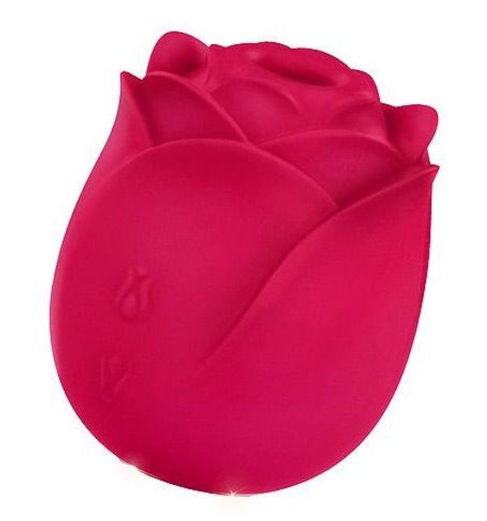 Малиновый вибростимулятор в форме бутона розы