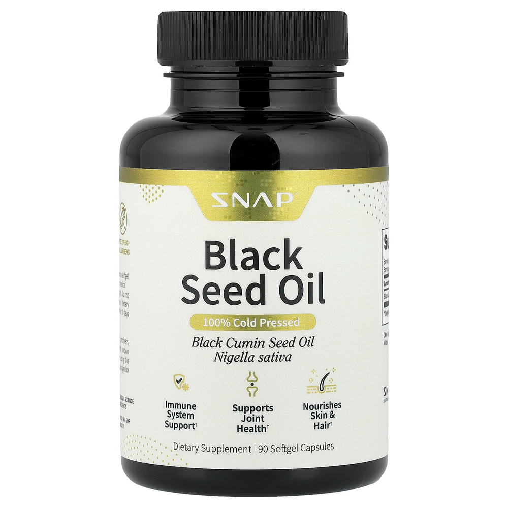 Snap Supplements, Масло черного тмина, 500 мг, 90 мягких капсул