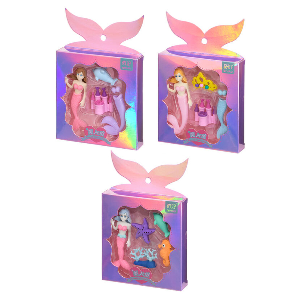 Ластик Basir, фигурный, разборный, серия "Русалочка", набор 5-7 шт