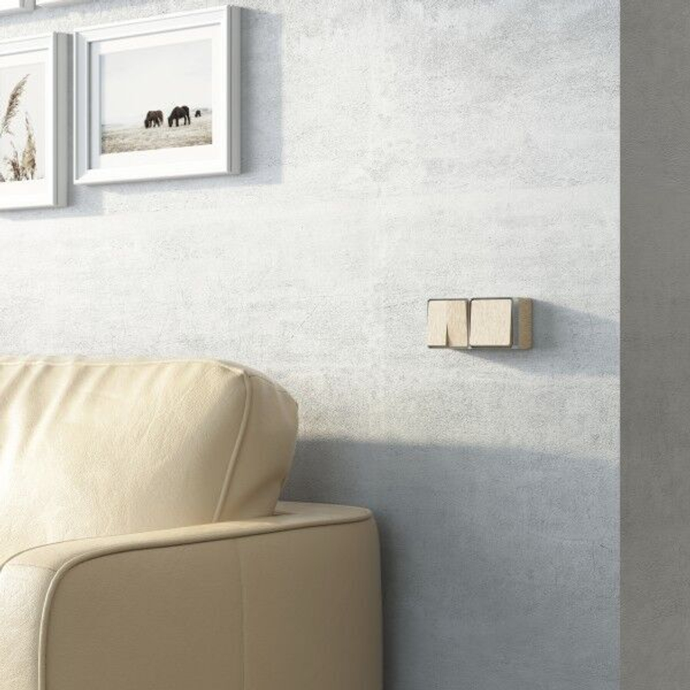 Выключатель двухклавишный Gallant (шампань рифленый)