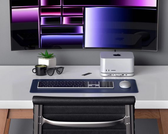 USB-Хаб-подставка Satechi Stand &amp; Hub для Mac Mini/Studio с отсеком для SSD (ST-GMMSHS) серебристый