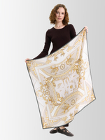 Платок «Казань Драгоценная» жемчужный 100% шёлк