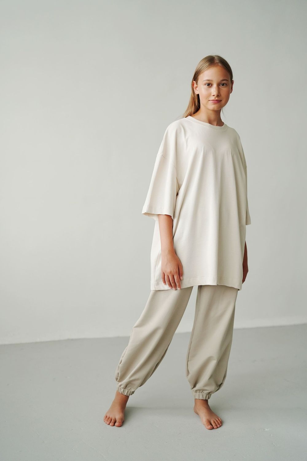 Просто джоггеры оверсайз "Какао перед сном" с имитацией подростковые