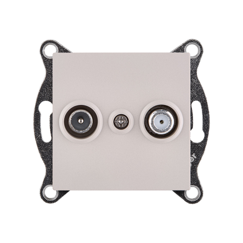 Розетка двойная TV (мама) + спутниковая SAT, кашемир матовый Kollinger REA-035CM для Aspekt, Eleganz, Reflex