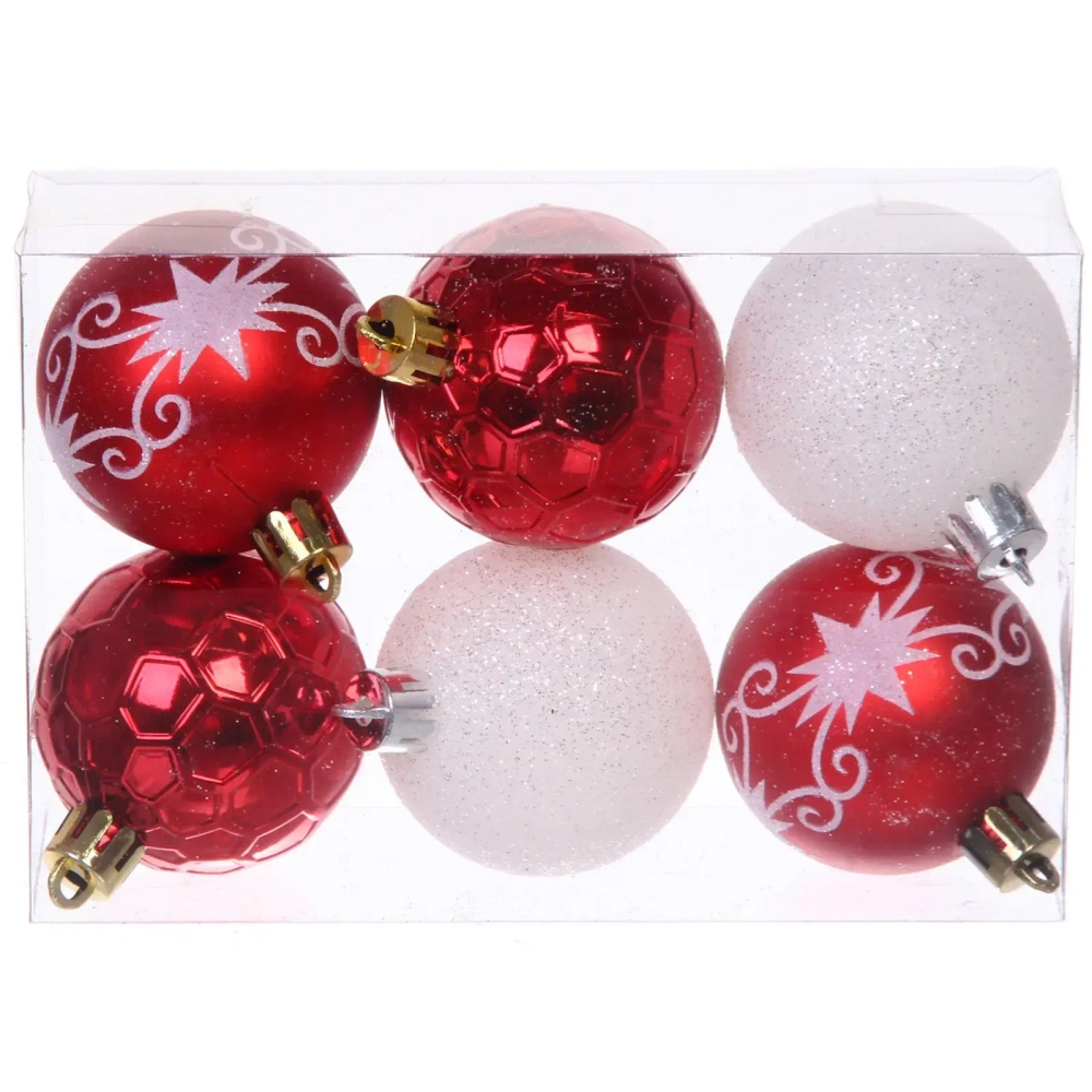 Набор ёлочных украшений «Сказочная зима» 45 предметов, Красный/Белый
