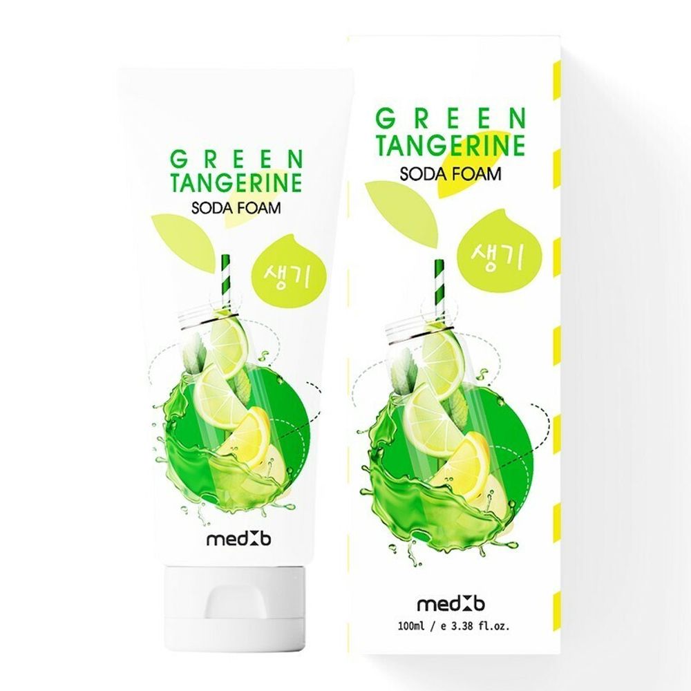 Пенка для умывания с содой и зеленым мандарином Med B Cosmetic Green Tangerine Soda Foam, 100 мл