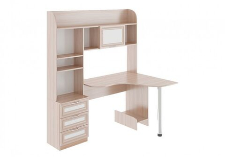 Стол компьютерный левый OSTIN №20 (Ясень Шимо светлый/Белый)