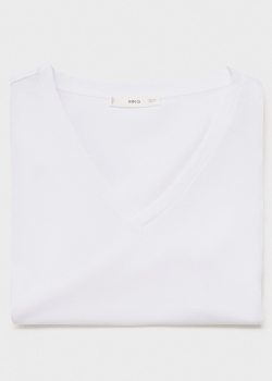 Хлопковая футболка с V-образной горловиной