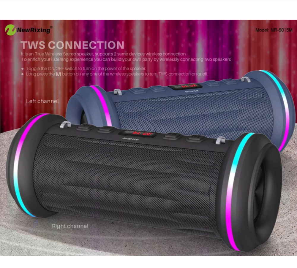 Беспроводная колонка с FM радио Караоке NewRixing NR-6015M