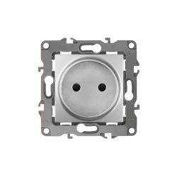 12-2105-03 ЭРА Розетка 2P, 16A-250В, IP20, Эра12, алюминий | ЭРА 12 Алюминий