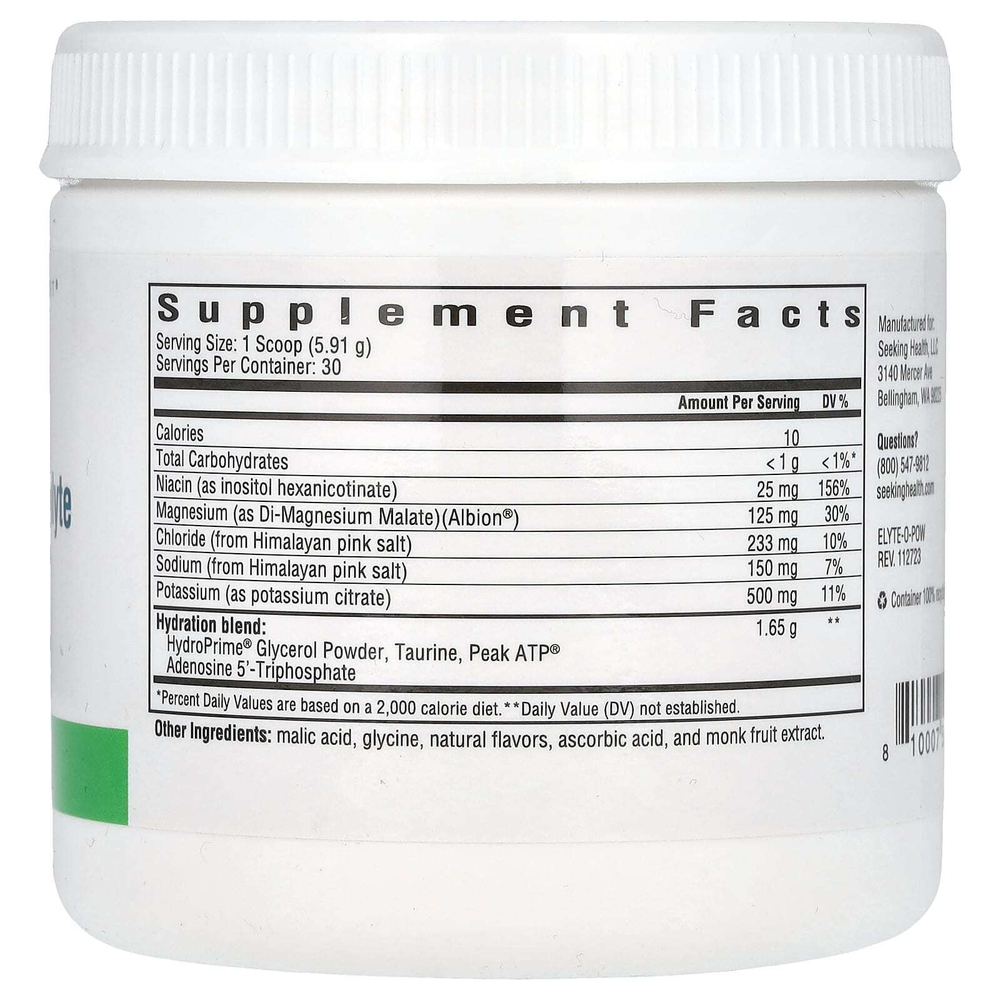 Seeking Health, Optimal Electrolyte, смесь для приготовления напитков с электролитами, вкус апельсина, 190,8 г (6,73 унции)
