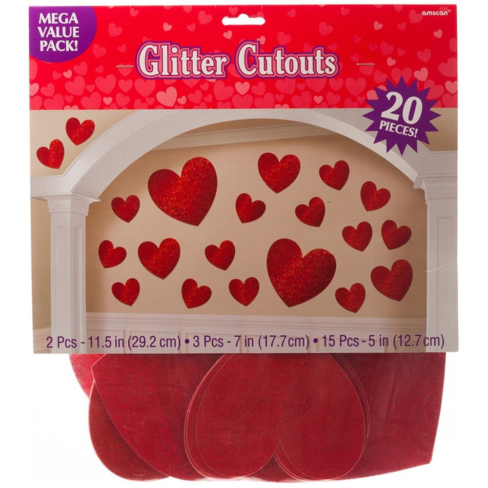 Баннер-комплект на стену «Сердца», блестящие, 20 шт