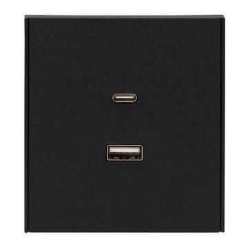 Розетка STRONG USB-A+Type-C 3А с функцией быстрой зарядки антрацит KRANZ