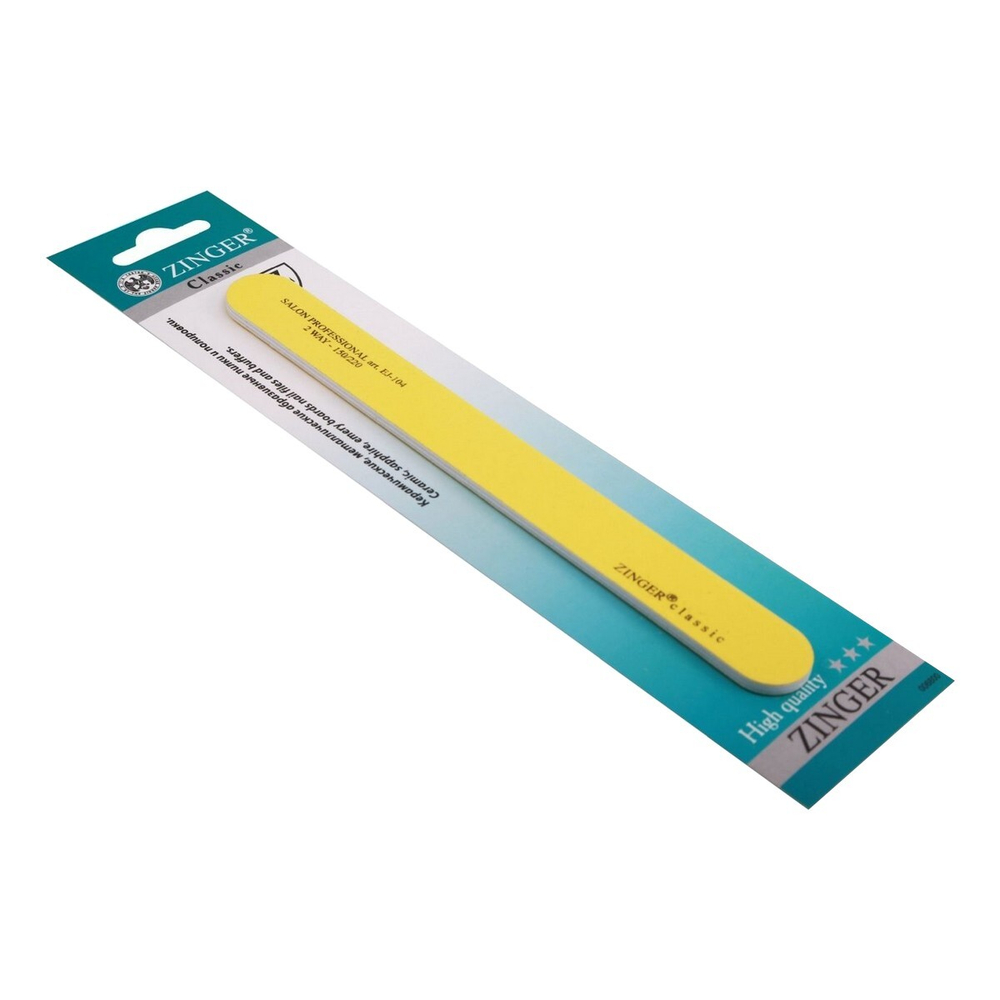 Zinger Пилка для ногтей CLASSIC EJ-104 150/220 (жёлтая)
