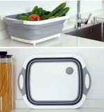 Складная разделочная доска-дуршлаг,цвет белый/серый