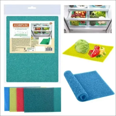 Коврик антибактериальный в холодильник 50*33см 4цв МГ76-58