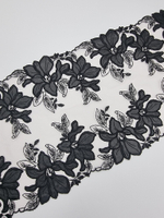 Вышивка на сетке телесный/черная кожа К772