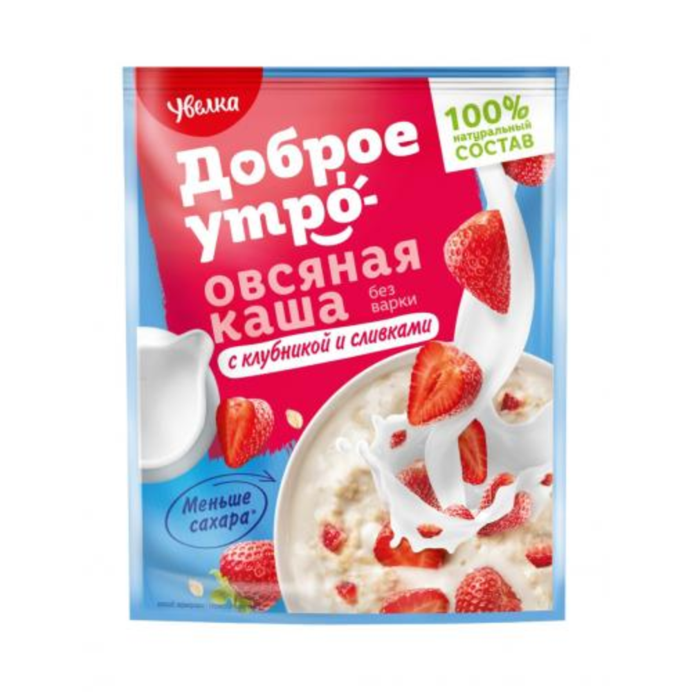 Каша овсяная Доброе утро Клубника со сливками  40 гр