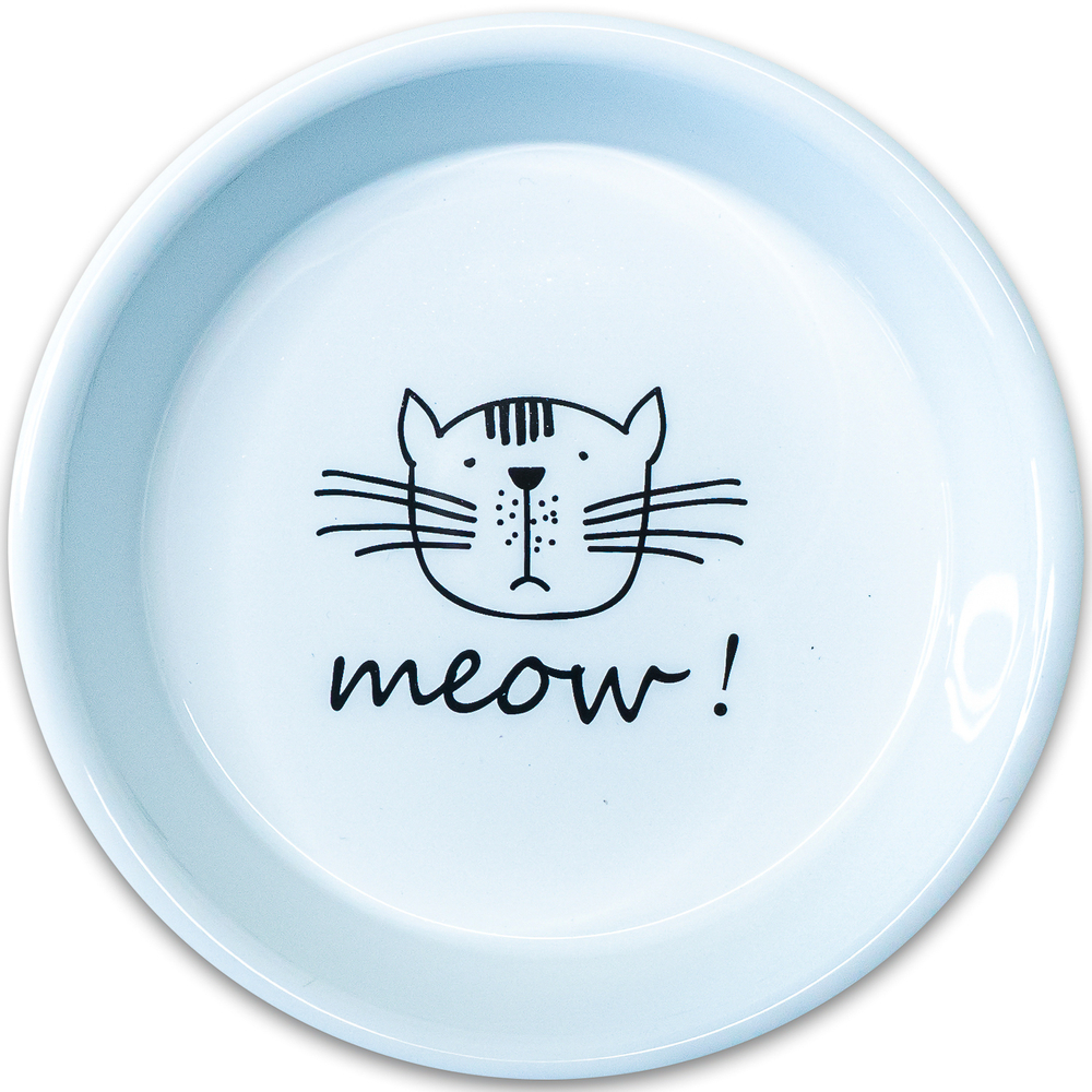 КерамикАрт миска керамическая для кошек MEOW! Белая 200мл