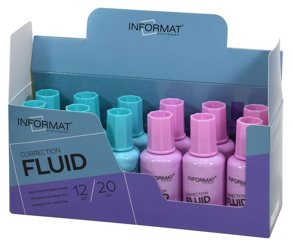Корректирующая жидкость 20мл. с кисточкой (INFORMAT) Корректирующая жидкость 20мл. с кисточкой (INFORMAT)