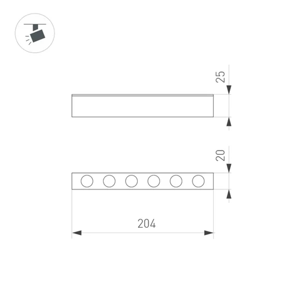 Светильник MAG-DOTS-25-L200-6W Warm3000 (WH, 30 deg, 24V) (Arlight, IP20 Металл, 5 лет) 050049