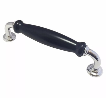 Ручка-скоба 128мм хром+черный 9577 DV