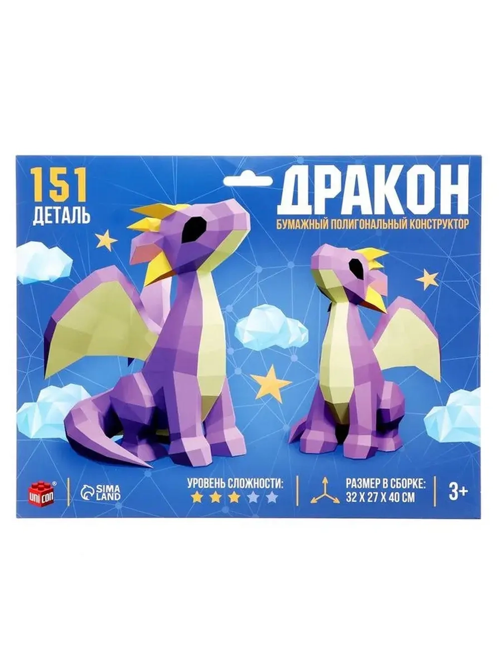 Конструктор полигональный «Дракон», 151 деталь
