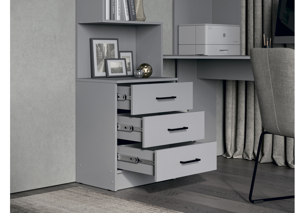 Компьютерный стол Woodville Эльброни правый шиншилла серая