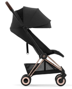 Прогулочная коляска Cybex Coya Sepia Black с дождевиком и бампером/Rosegold