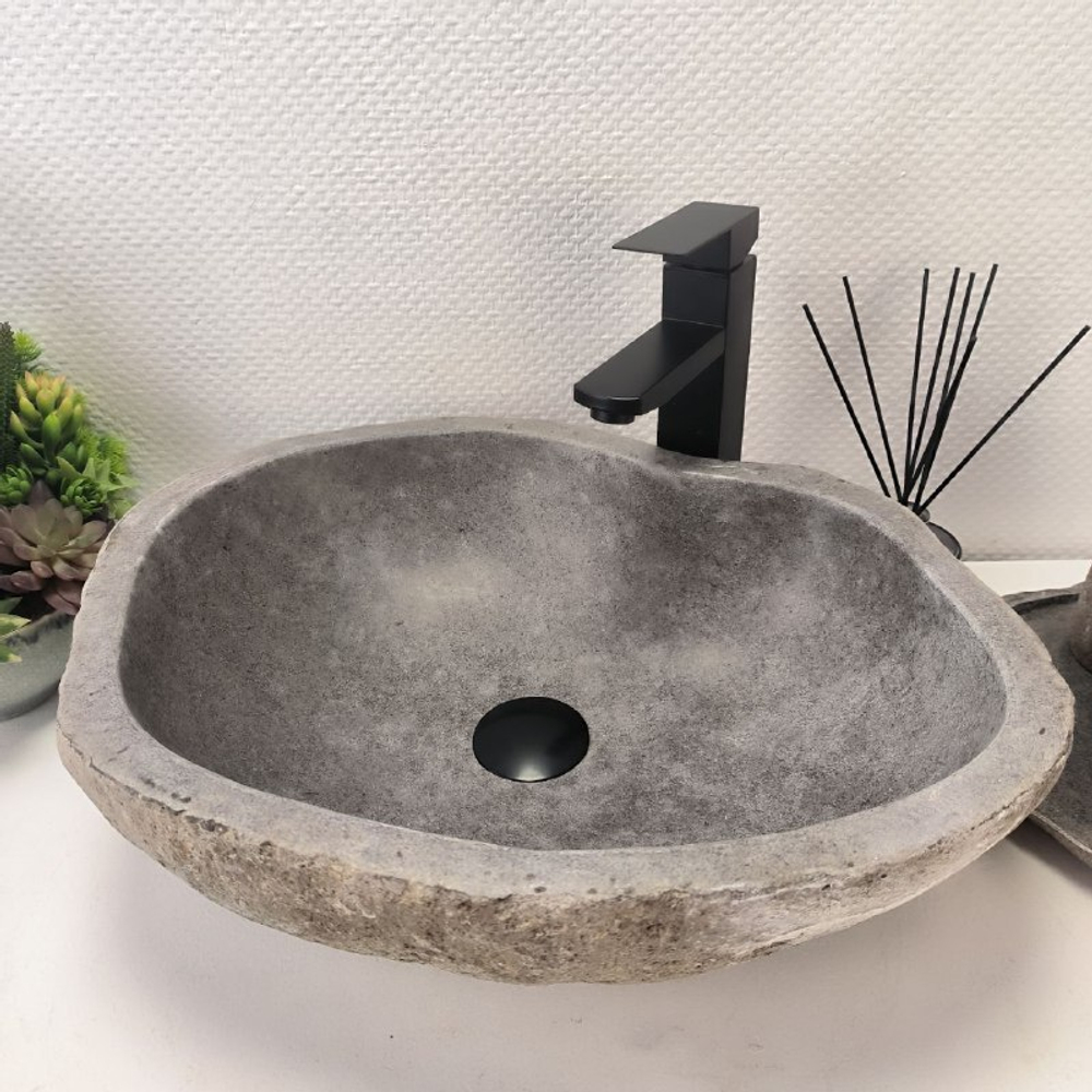 Каменная раковина из речного камня RS-63653 (49*38*15) 0122