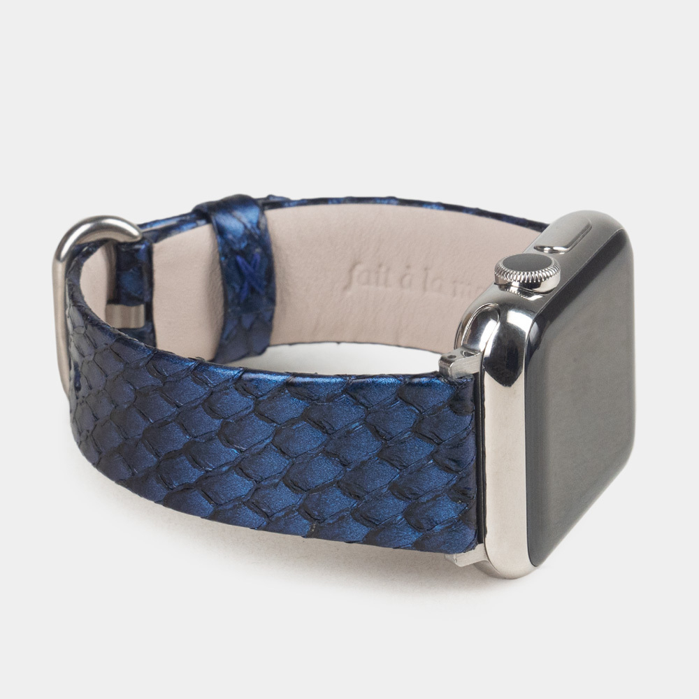 Ремешок для Apple Watch 40/41/42 mm из кожи лосося, цвета синий градиент