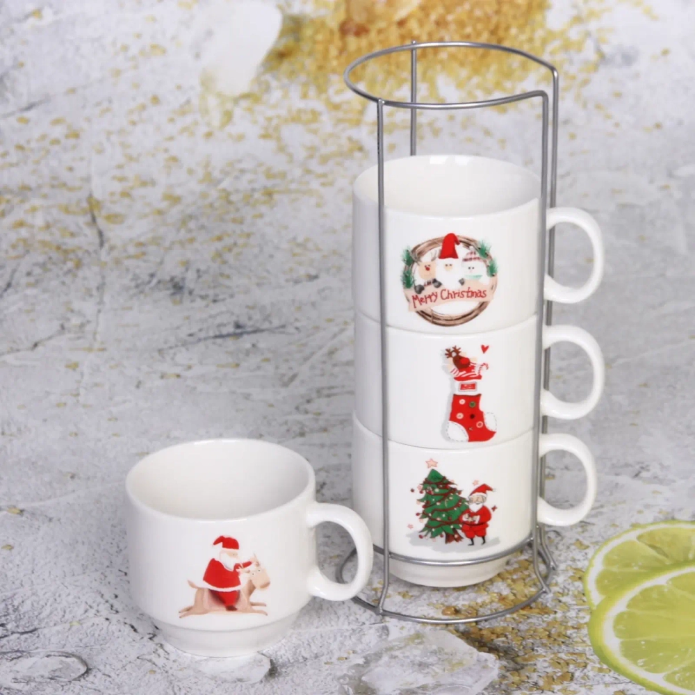 Набор кружек на стойке 200мл «Новогодний микс»