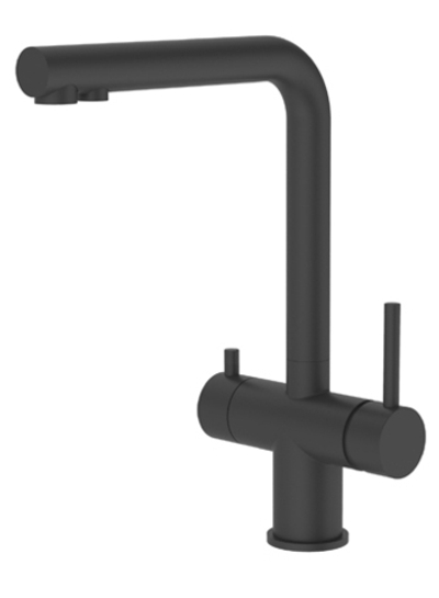 15036-C Смес. для кухни под фильт. выс. Г-обр. (НЕРЖ,ЧЕРНЫЙ) ViEiR (10/1шт)