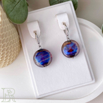 LEFIREL' Серьги серебряные женские "Волшебство ночи" с бусинами из муранского стекла / ювелирные украшения из родированного серебра 925