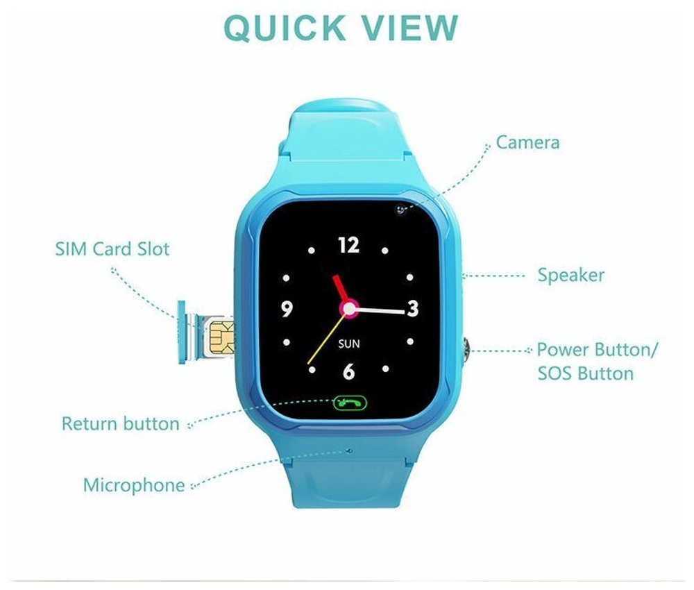 Детские умные часы Smart Baby Watch LT36 голубые / Умные часы для детей / Smart часы детские