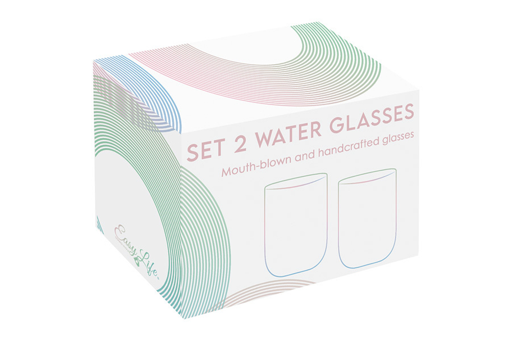Набор стаканов для воды 2шт 390мл Easy Life Rainbow зеленый