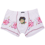 Мужские трусы-боксеры с забавным принтом - слонами и черепахой (Размер: XXL) (Цвет: белый)