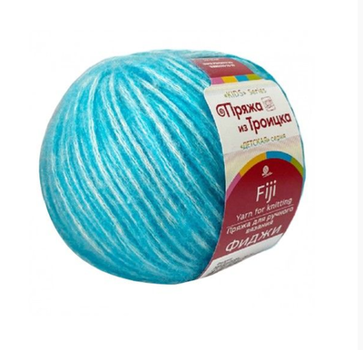 Пряжа "Фиджи", 20% мериносовая шерсть, 60% хлопок, 20% акрил, 50 г - 95 м, бирюза