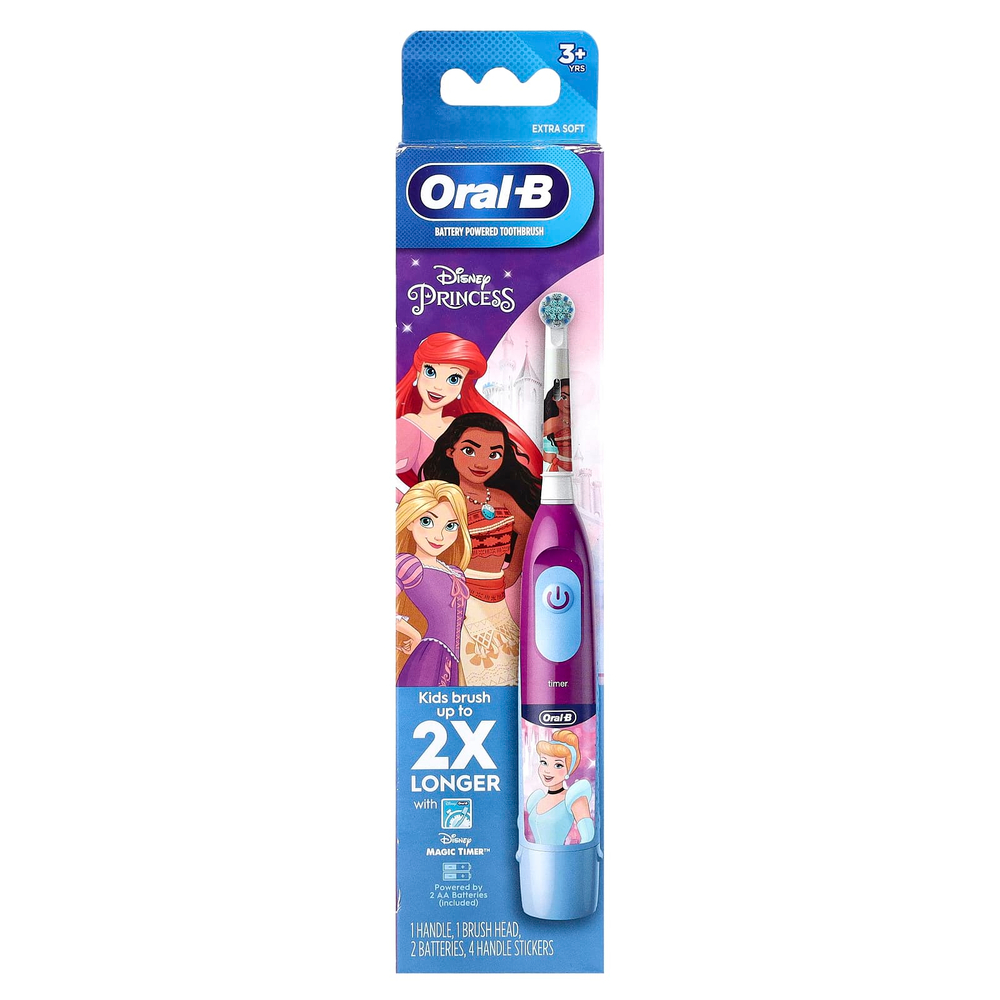 Oral-B, Зубная щетка на батарейках, очень мягкая, для детей от 3 лет, Disney Princess, 1 зубная щетка