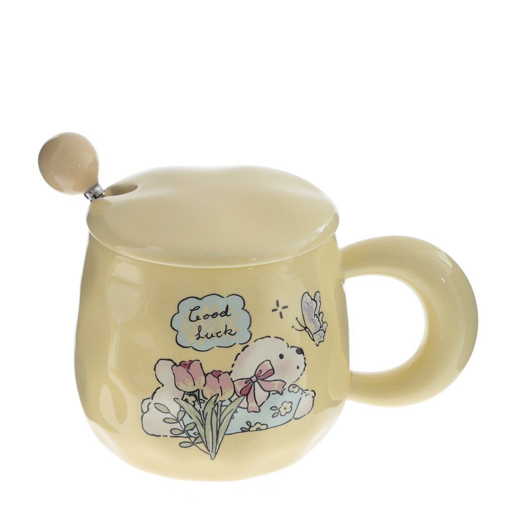 GAEM Кружка с крышкой и ложкой, 360 мл, L14 W9,5 H9,5 см, 4в.